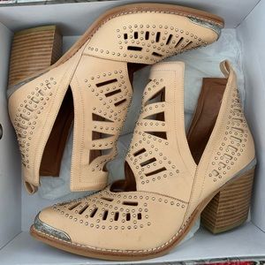 Jeffery Campbell Nude Leather Stud Booties